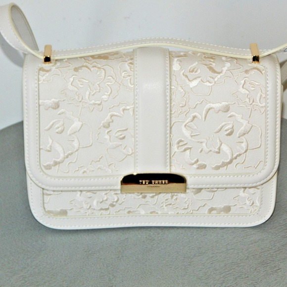 TED BAKER London Ginn Marie Floral Embroidered Crossbody Shoulder Bag Ivory NWT - Picture 11 of 14